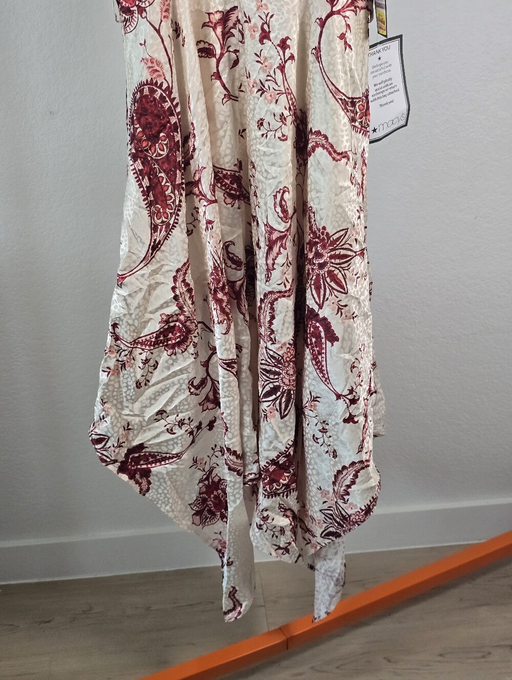 Rachel Rachel Roy NWT $169 Beige Burgundy Paisley Halter Maxi Dress Size 12 Boho - Picture 6 of 12